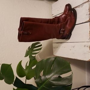 VINCE CAMUTO Tall Leather Riding boots in Dark Cognac